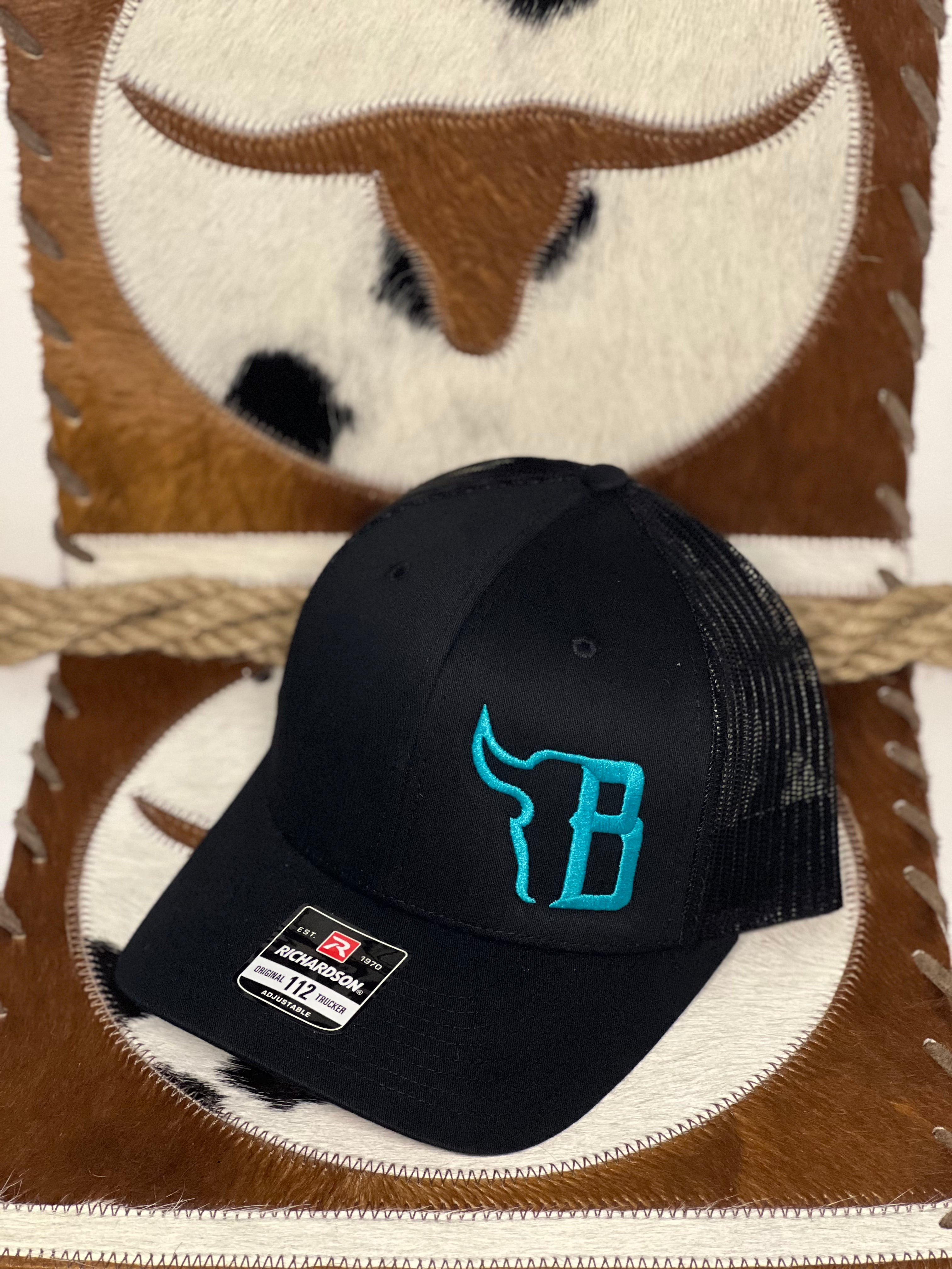 Solid Black & Turquoise Big B Logo