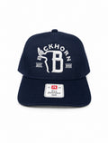 Solid Navy Blue / White Buckhorn