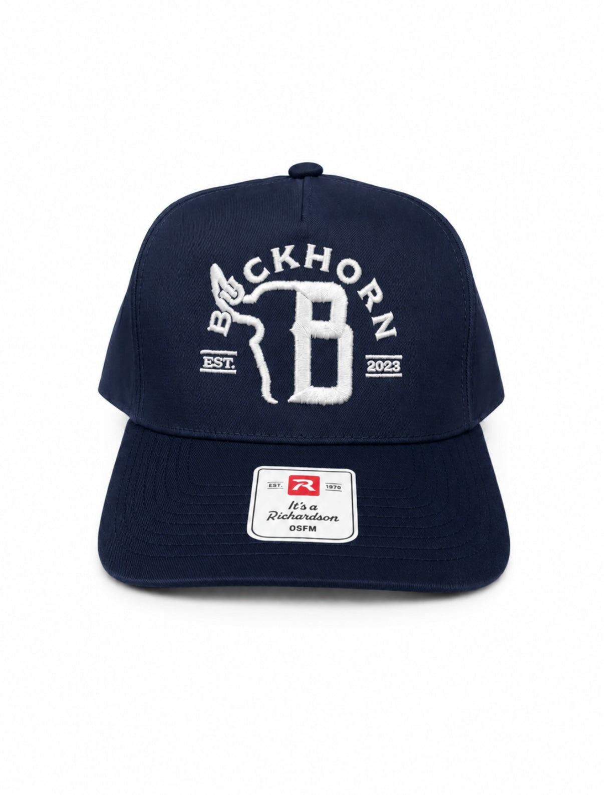 Solid Navy Blue / White Buckhorn