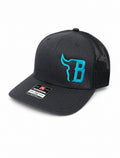 Solid Black / Turquoise Big B