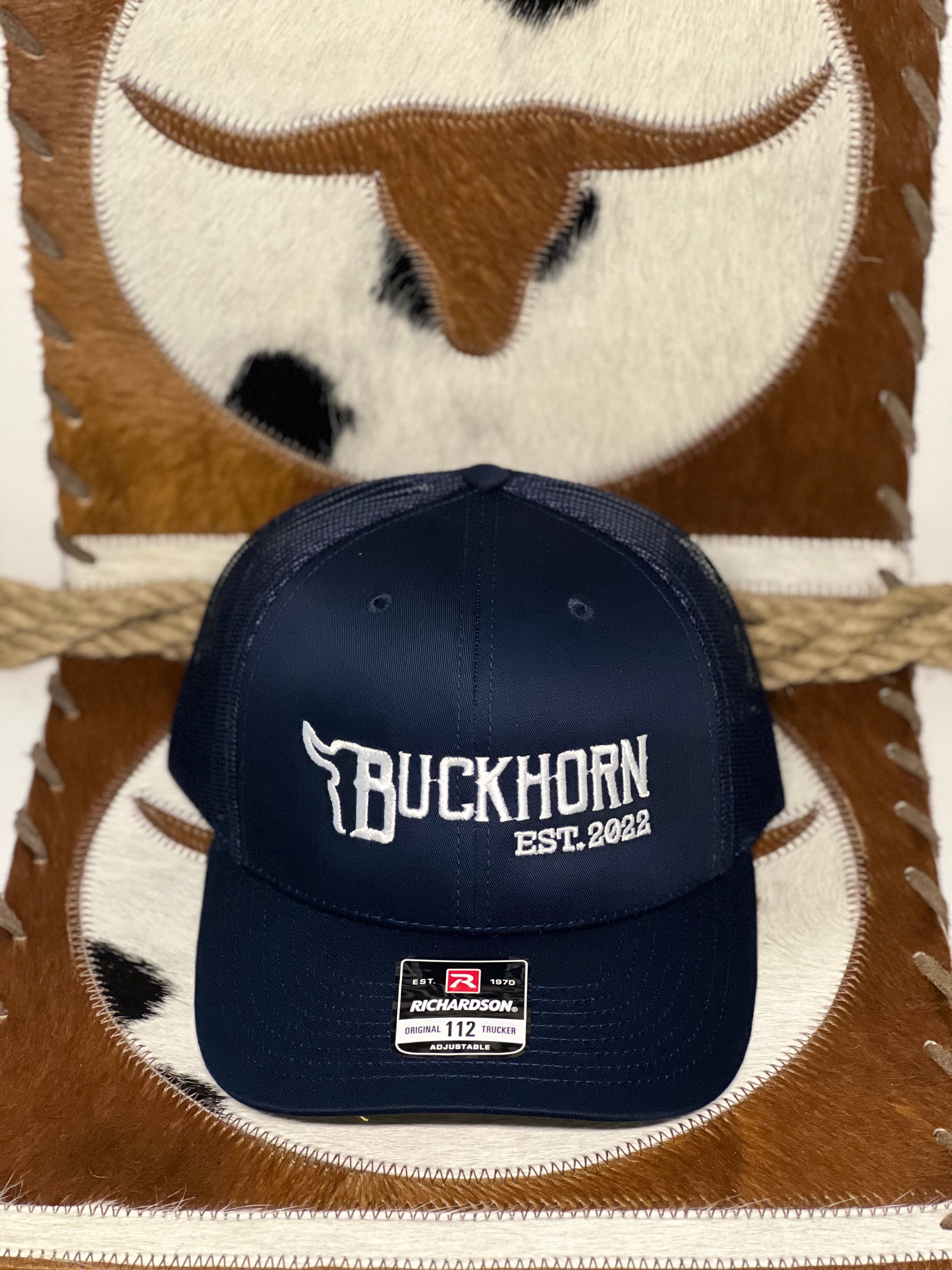 Solid Navy & White Buckhorn Logo
